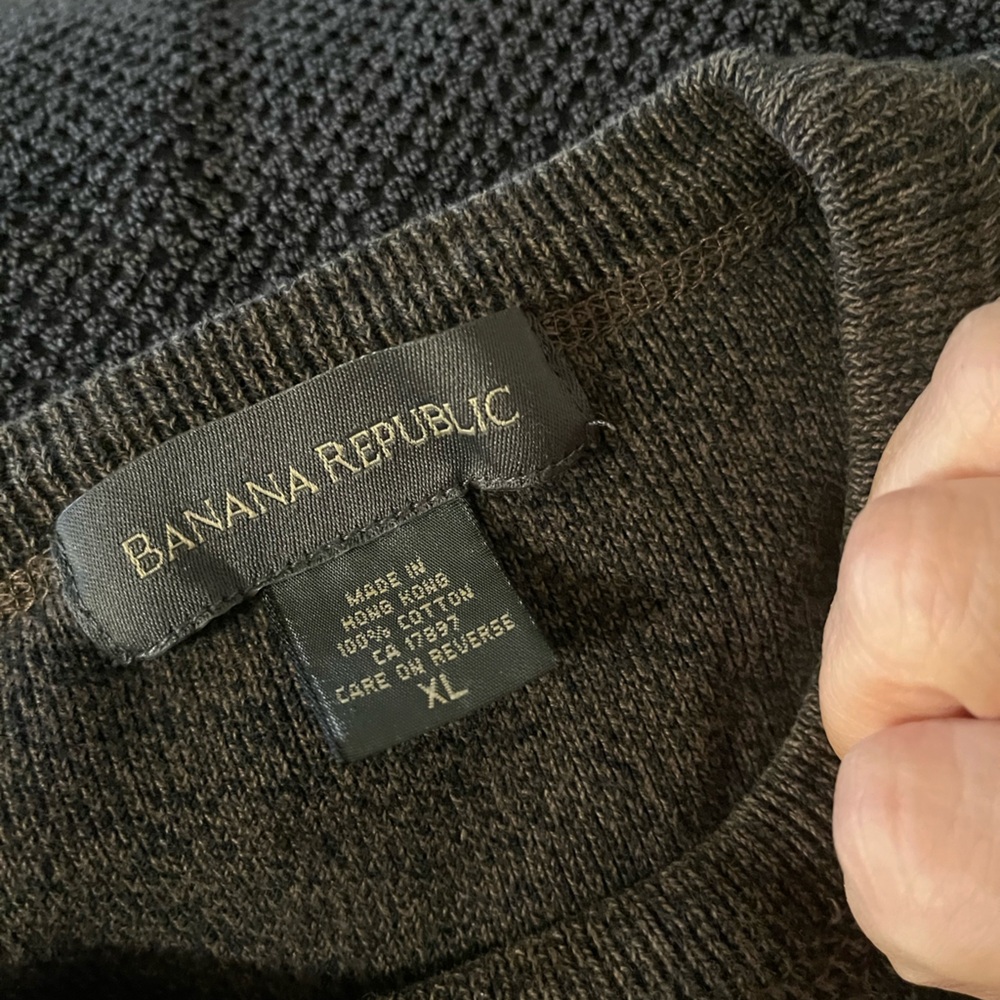 Banana Republic 100% cotton crew neck Brown pullover Sweater. Size Men's XL - Picture 8 of 11